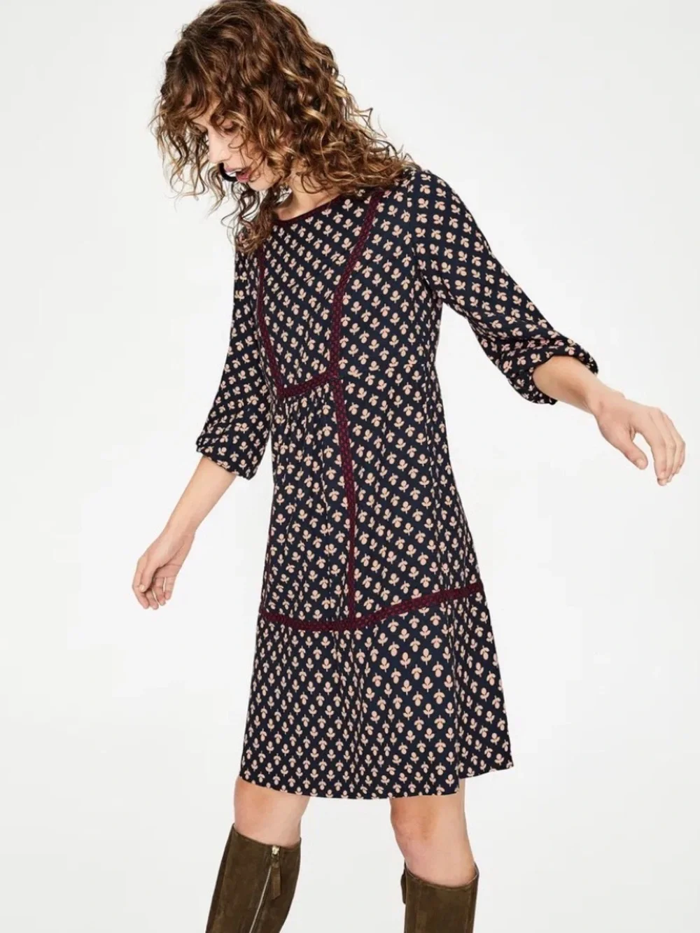 Boden navy pink